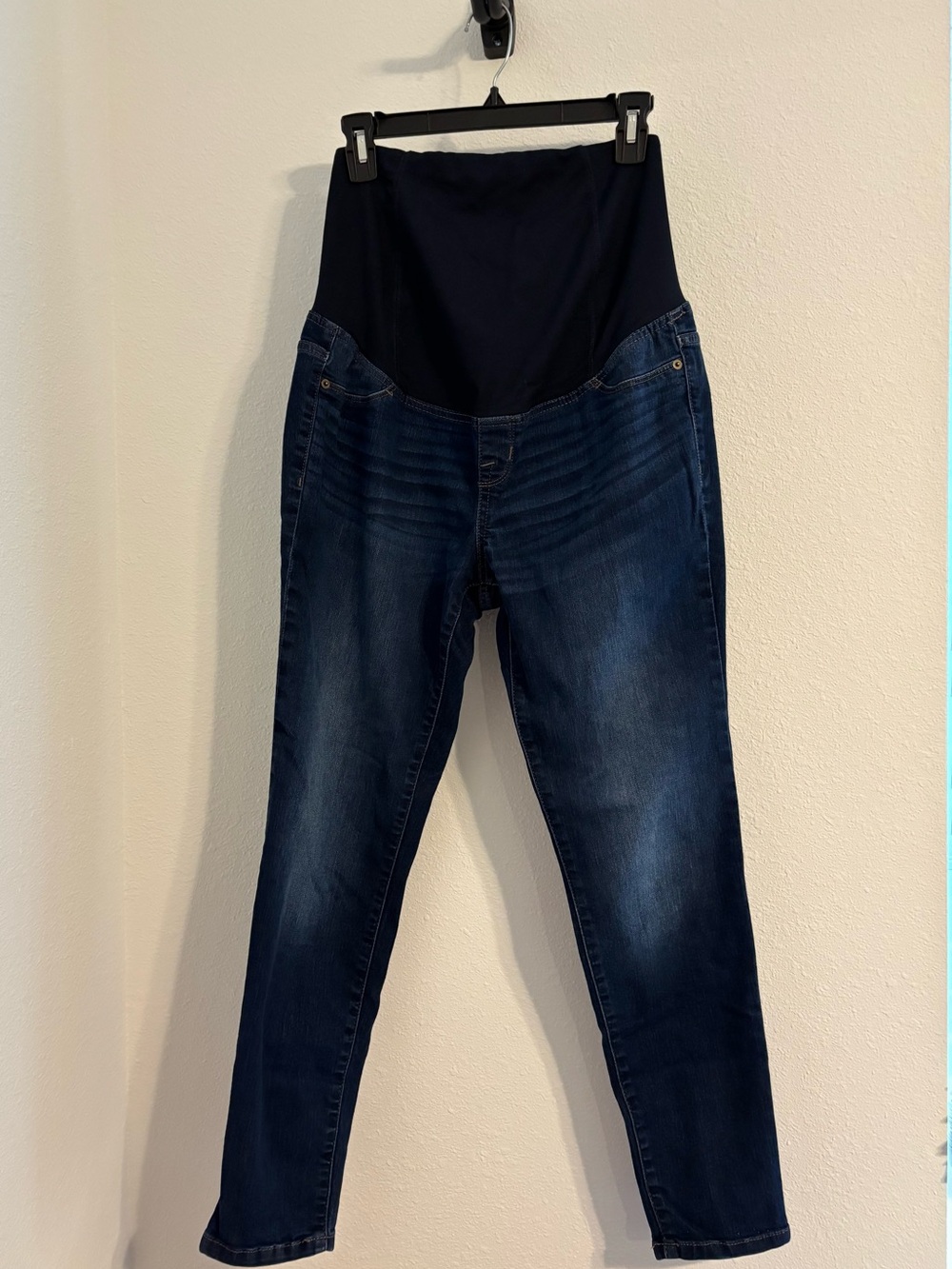 Isabel Maternity Dark Blue Skinny Jeans with navy Panel, size small, like new